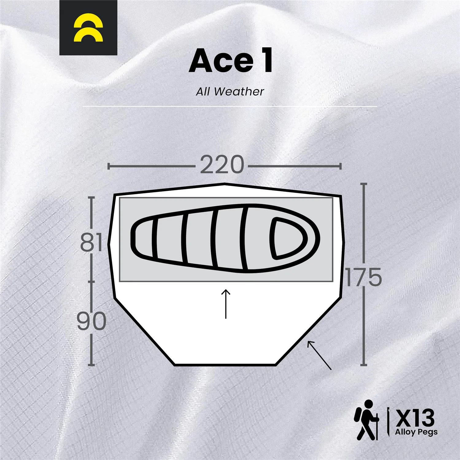 Orson Ace 1 | All Weather Lightweight 1 Person Hiking Tent | 2kg - Image 5