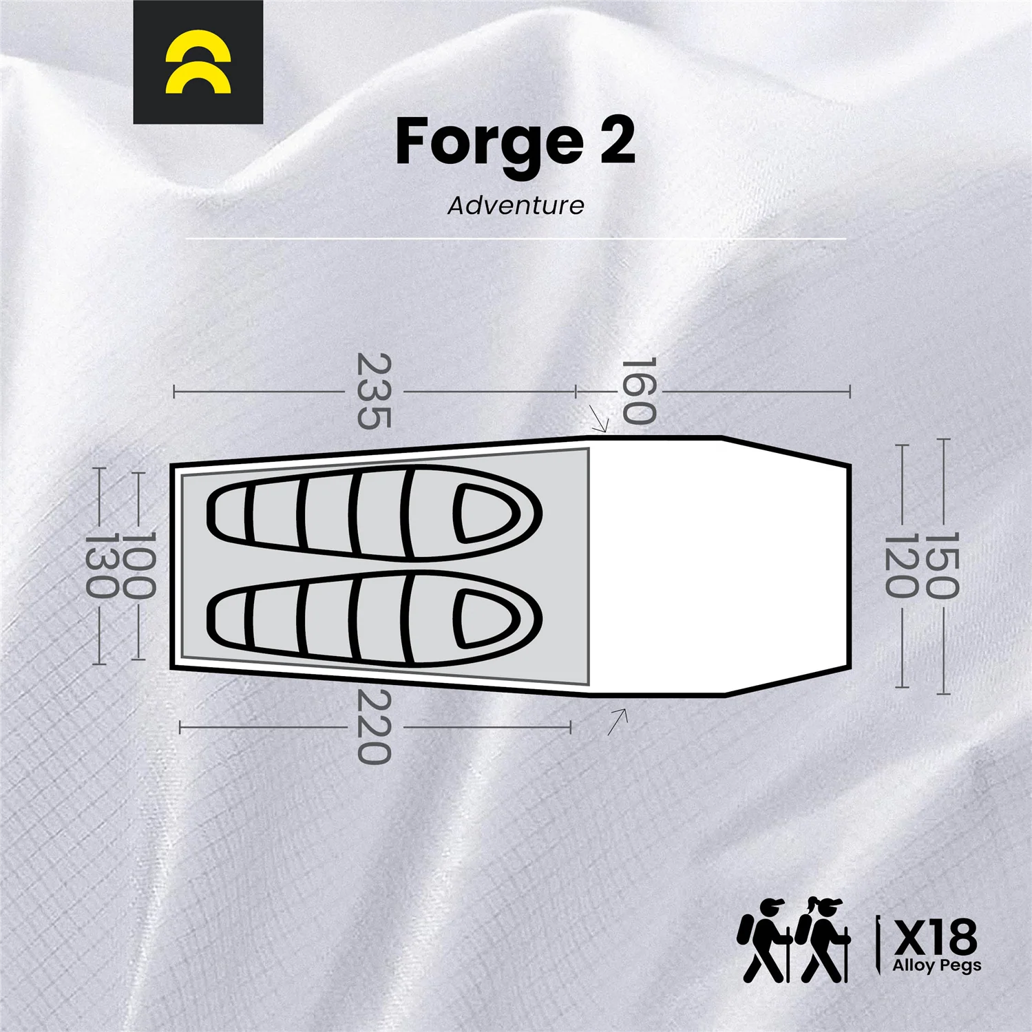 Orson Forge 2 | 3+ Seasons - 2 Person Tunnel Tent | 2.7kg - Image 9