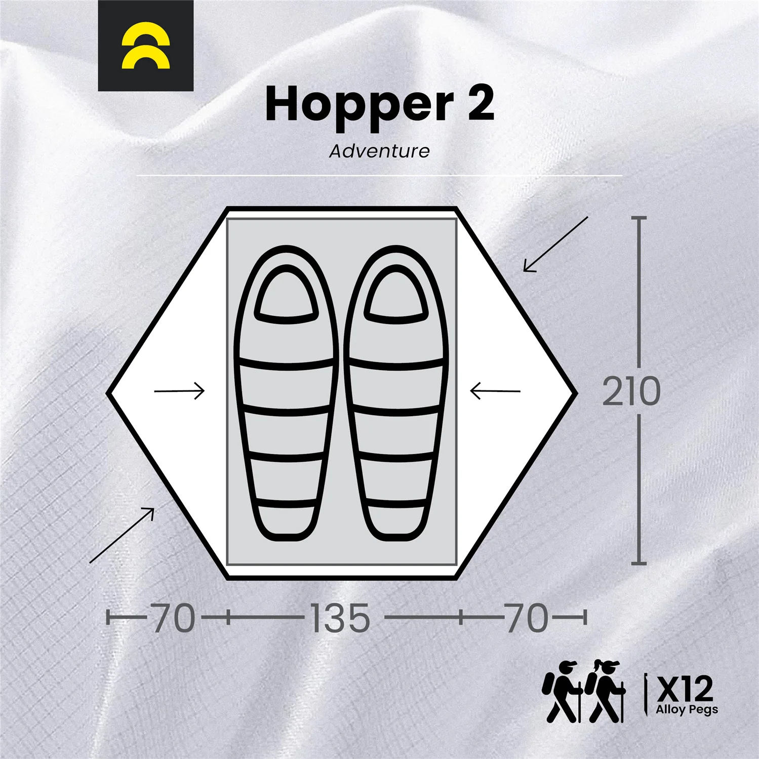 Orson Hopper 2 | Ripstop Polyester 2 Person Lightweight Tent | 2.5kg - Image 7