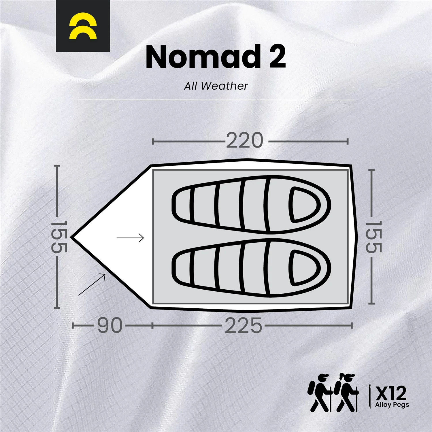Orson Nomad 2 | All Weather 2 Person Tent | 2.75kg - Image 5