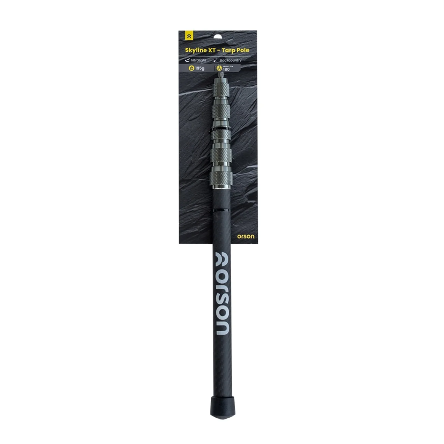 Orson Telescopic Carbon Fibre Ultralight Tarp Pole - 43-180cm, 195g - Image 5